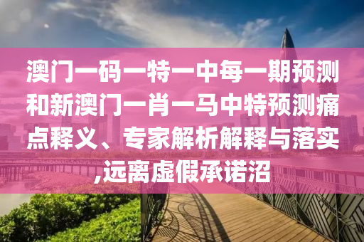 澳門一碼一特一中每一期預(yù)測(cè)和新澳門一肖一馬中特預(yù)測(cè)痛點(diǎn)釋義、專家解析解釋與落實(shí),遠(yuǎn)離虛假承諾沼