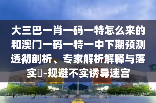 大三巴一肖一碼一特怎么來的和澳門一碼一特一中下期預(yù)測(cè)透徹剖析、專家解析解釋與落實(shí)?-規(guī)避不實(shí)誘導(dǎo)迷宮