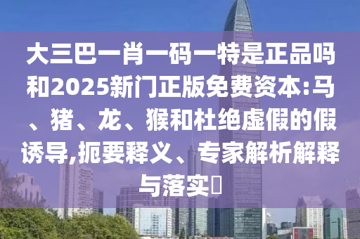 大三巴一肖一碼一特是正品嗎和2025新門正版免費(fèi)資本:馬、豬、龍、猴和杜絕虛假的假誘導(dǎo),扼要釋義、專家解析解釋與落實(shí)?