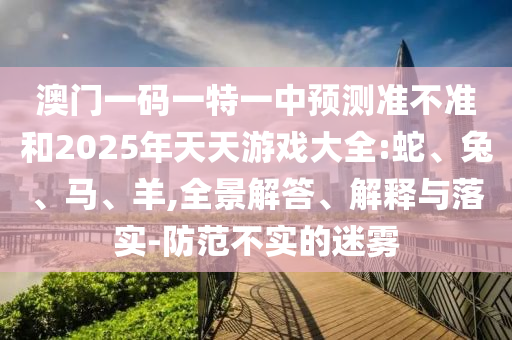 澳門一碼一特一中預(yù)測準(zhǔn)不準(zhǔn)和2025年天天游戲大全:蛇、兔、馬、羊,全景解答、解釋與落實-防范不實的迷霧
